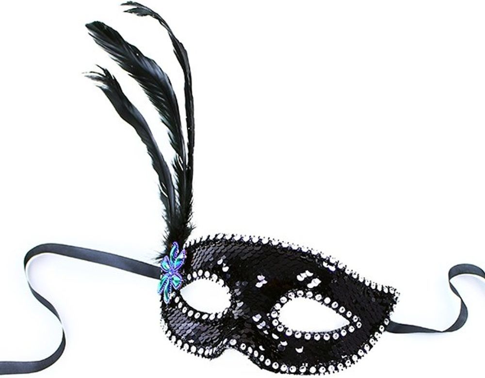RAPPA Maska plesová s peřím - obrázek 1
