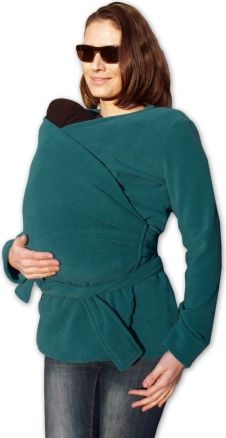 JOŽÁNEK Zavinovací kabátek pro nosící, těhotné - fleece - petrolejový - obrázek 1