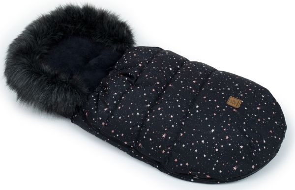 Mamo Tato Zimní fusak Lux s kožešinkou, Galaxie 50 x 100cm - černý - obrázek 1