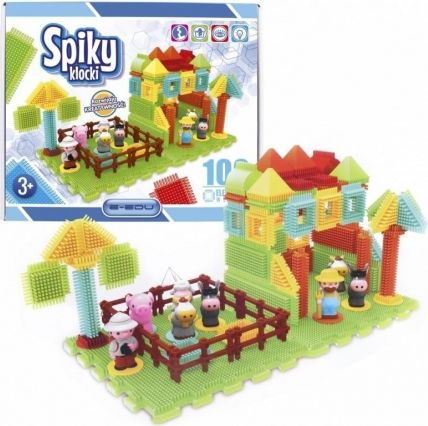 Plastové kostičky Spiky Farma, 100 dílků