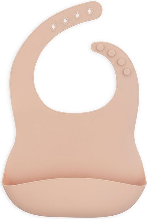 Jollein Silikonový bryndák s korýtkem Pale Pink 2021 - obrázek 1
