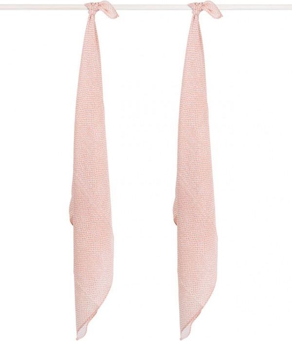 Jollein Osuška 115x115 cm 2 ks Snake Pale Pink 2021 - obrázek 1