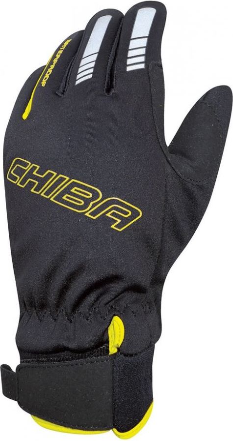 Chiba Zimní cyklistické rukavice pro děti Kids Waterproof Černá /Neonové žlutá Velikost M - obrázek 1