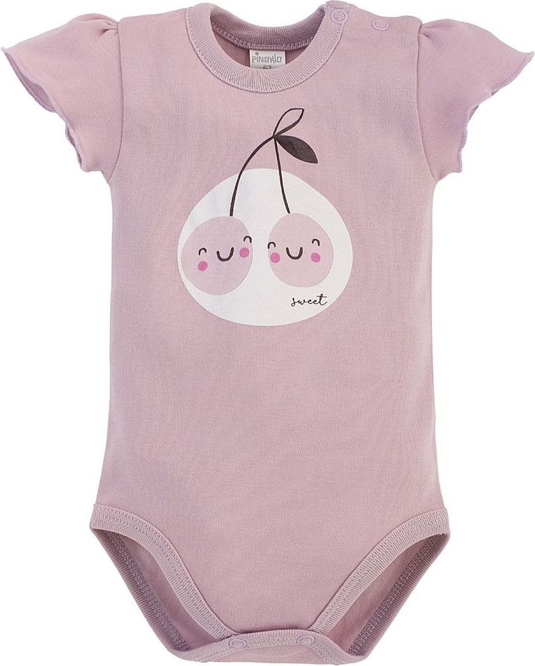 Pinokio Body krátký rukáv Sweet Cherry Pink 68 - obrázek 1