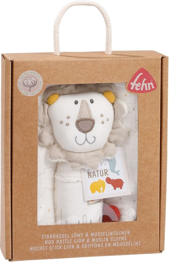 Baby Fehn Chrastítko a 2 ks mušelínových plenek Baby Fehn - obrázek 2