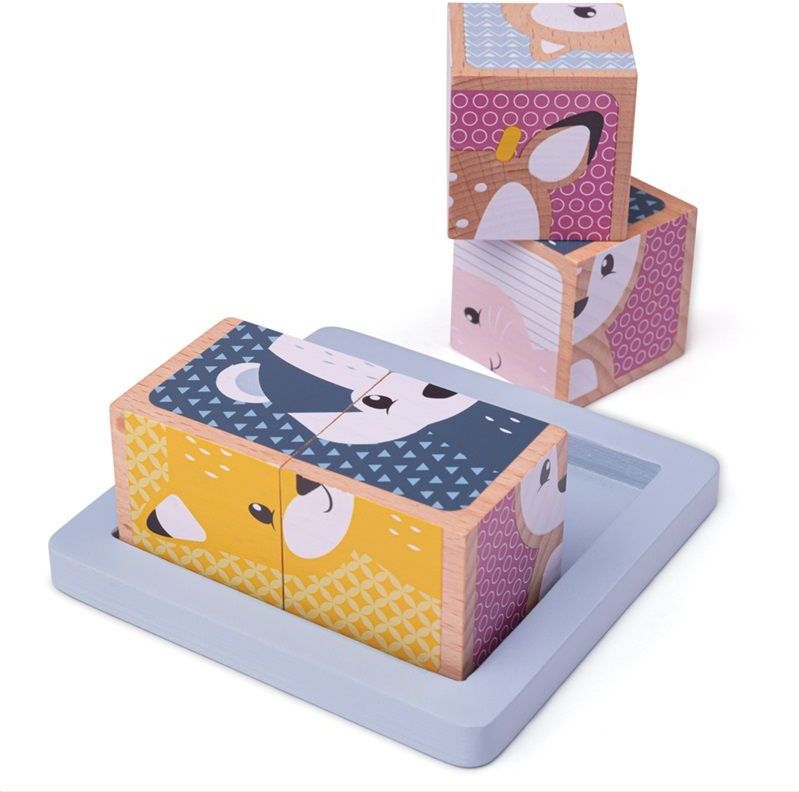 Bigjigs Toys Dřevěné kostky Bigjigs Baby Woodland - obrázek 1