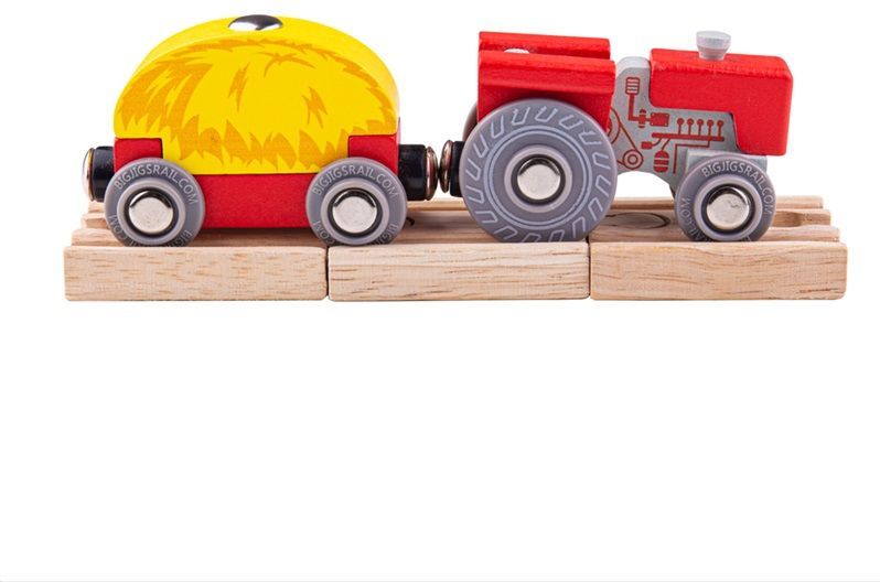 Bigjigs Rail Červený traktor s valníkem Bigjigs Rail - obrázek 1