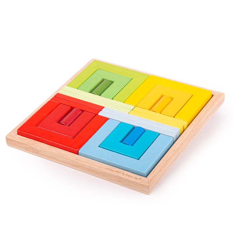 Bigjigs Toys Dřevěné skládací tvary Bigjigs Toys - obrázek 1