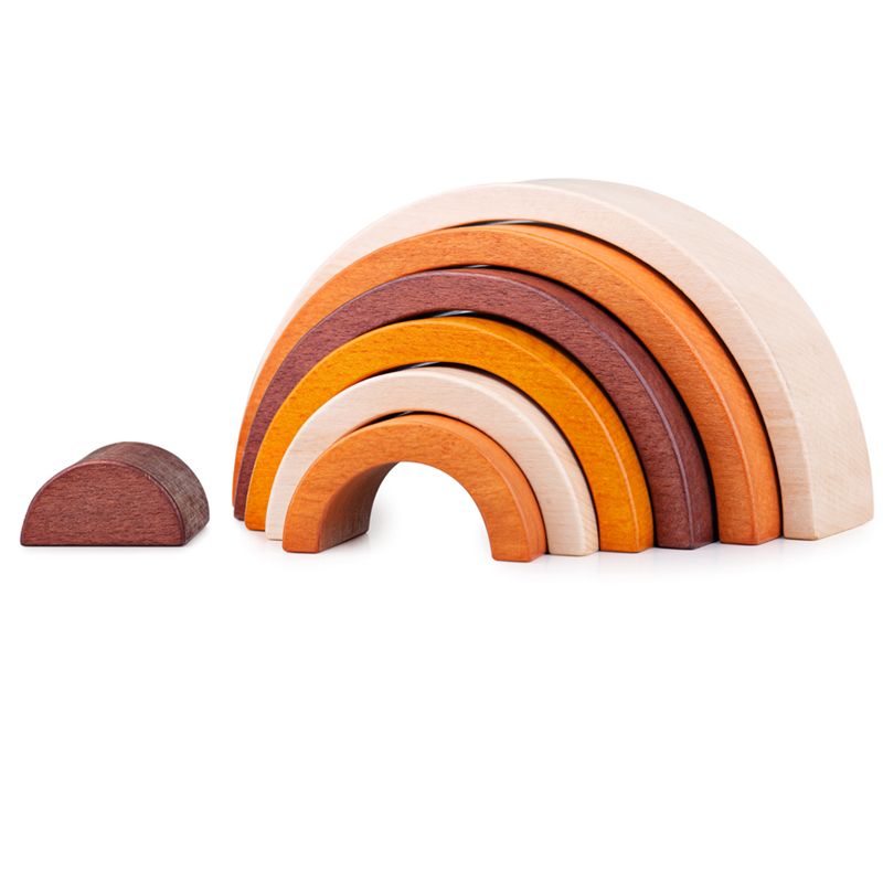 Bigjigs Toys Dřevěná skládací duha Bigjigs Baby Colors Natural 2021 - obrázek 1