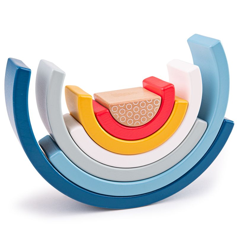 Bigjigs Toys Dřevěná skládací duha Bigjigs Baby Colors Natural 2021 - obrázek 2