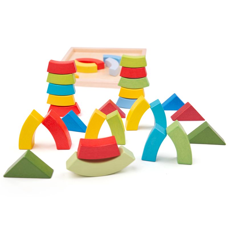Bigjigs Toys Dřevěné skládací oblouky a trojúhelníky Bigjigs Toys - obrázek 2