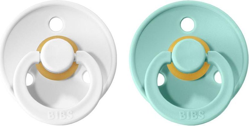 Bibs Šidítko kulaté Kaučuk 2 ks Colour Mint / White - obrázek 1
