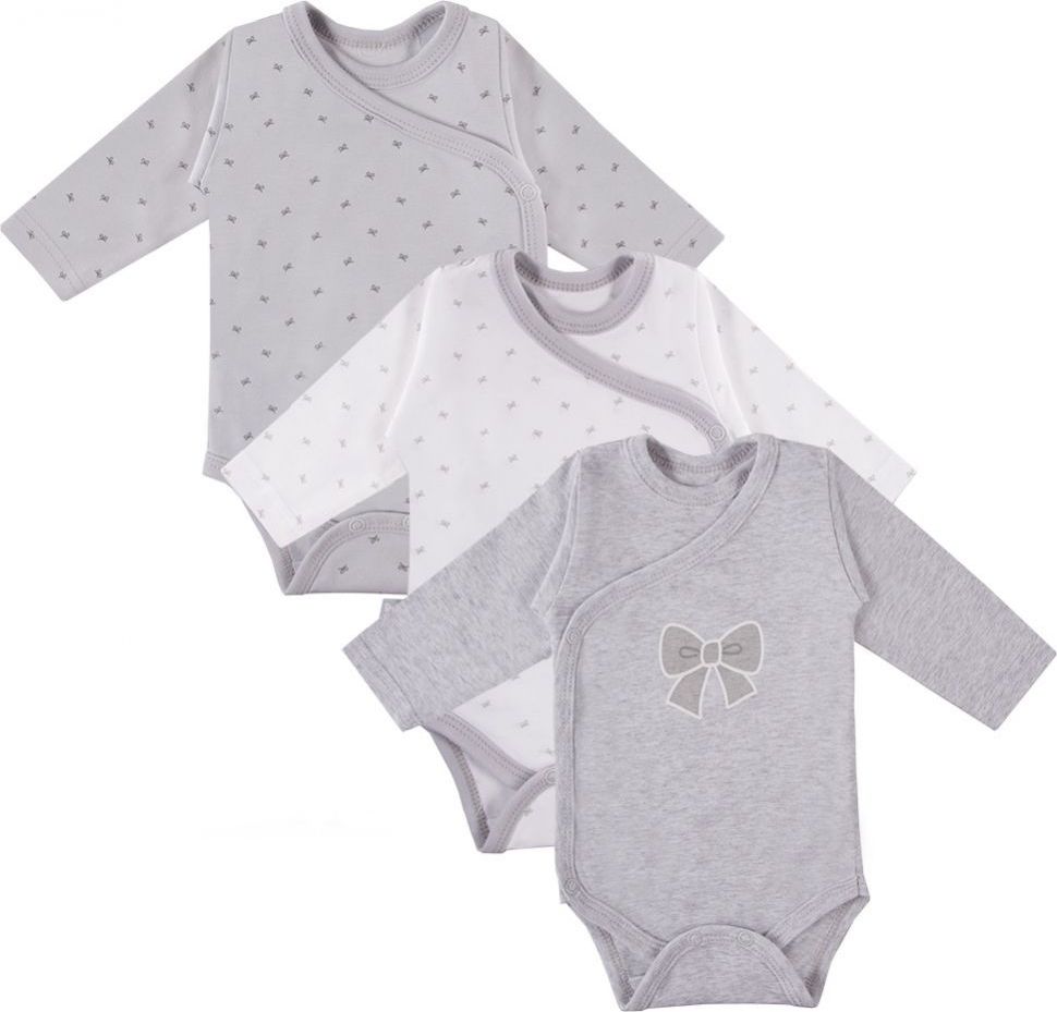 Eevi Body dlouhý rukáv Tiny set 3 ks Grey Girl 50 - obrázek 1
