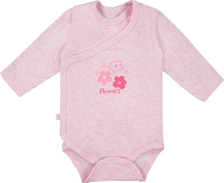 Eevi Body dlouhý rukáv Tiny set 3 ks Pink Flowers 50 - obrázek 2