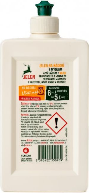 Jelen Prostředek na nádobí s balzámem na ruce 500 ml Med - obrázek 2