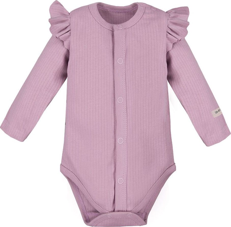 Eevi Body s volánkem dlouhý rukáv rozepínací Simply Comfy Light Pink 62 - obrázek 1