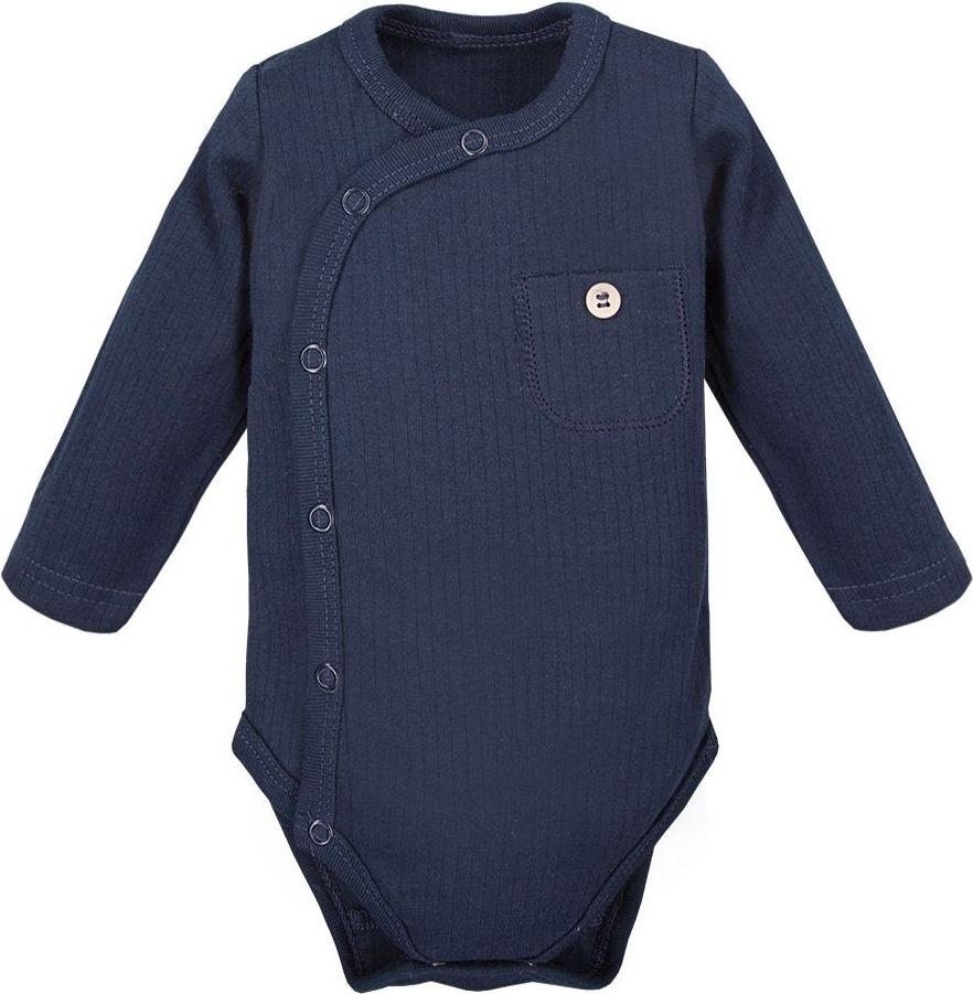 Eevi Body dlouhý rukáv s bočním zapínáním a vrchní kapsou Simply Comfy Navy Blue - obrázek 1