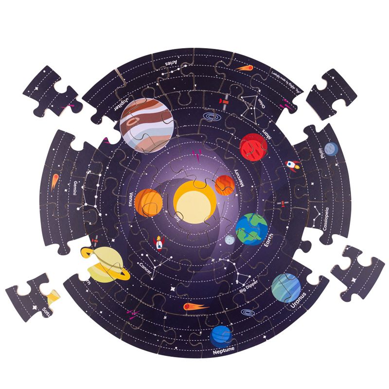 Bigjigs Toys Kulaté podlahové puzzle Sluneční soustava 50 dílků - obrázek 2