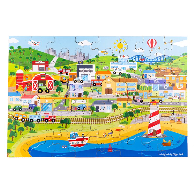 Bigjigs Toys Podlahové puzzle Město 48 dílků - obrázek 1