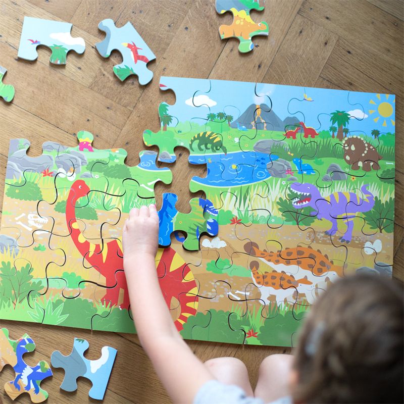 Bigjigs Toys Podlahové puzzle Dinosauři 48 dílků - obrázek 2