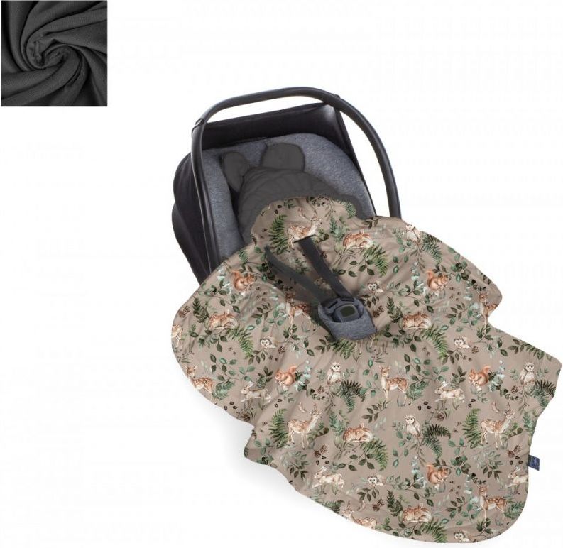 BabySteps Deka do autosedačky Animal Garden Light - Dark Gray 2021 - obrázek 1