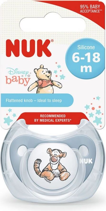 NUK Silikonové šidítko Medvídek Pů Grey - obrázek 2