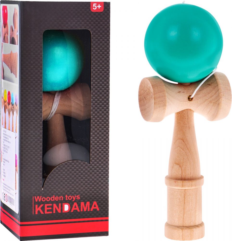 Mamido  Dětská dřevěná hra Kendama zelená - obrázek 1