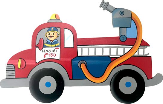 Dětská dekorace hasičské auto - obrázek 1