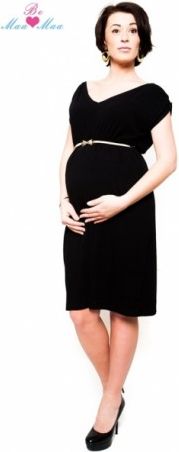 Těhotenské šaty Be MaaMaa - Kim - černé, Velikosti těh. moda L/XL - obrázek 1