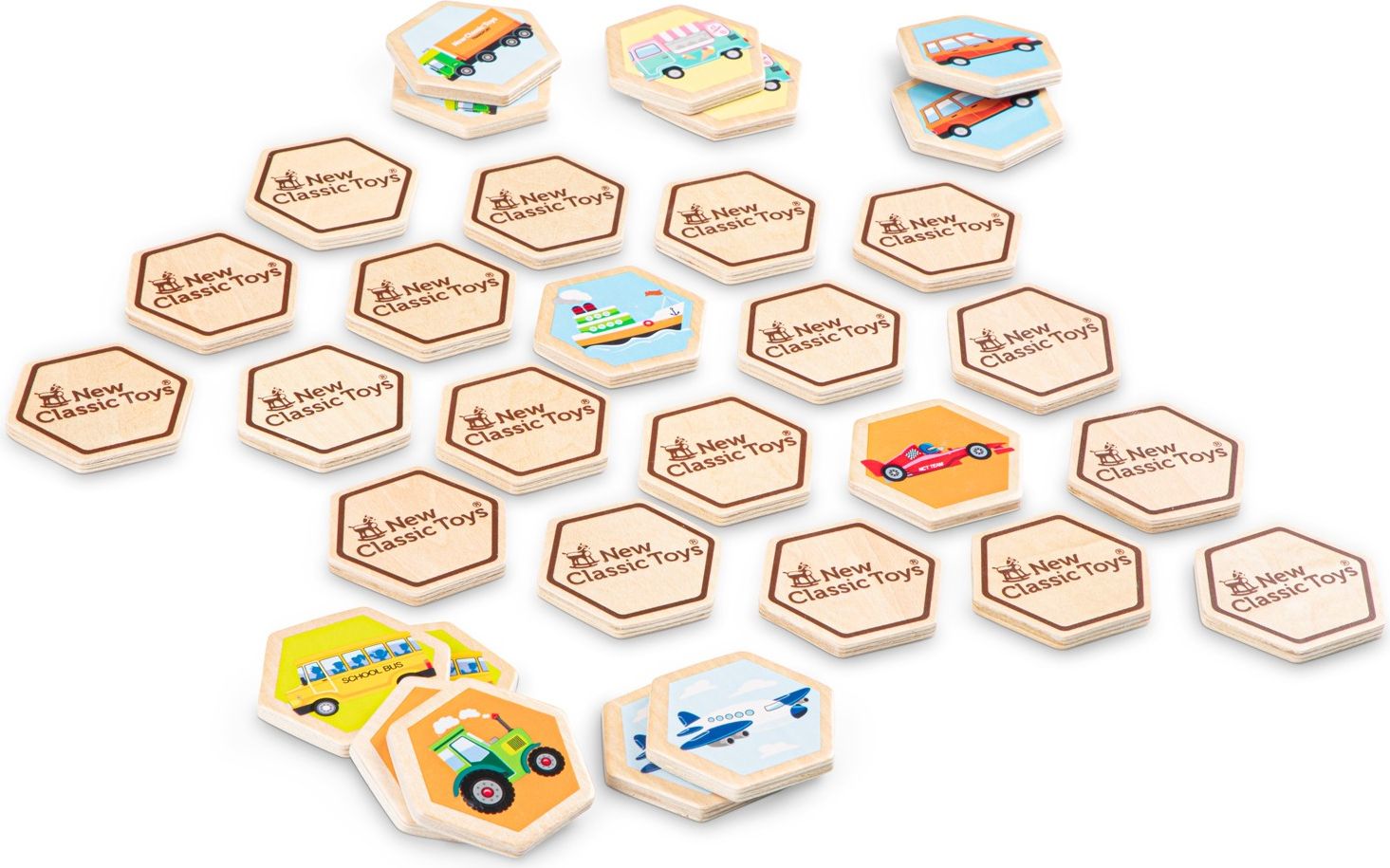 New Classic Toys Dřevěné pexeso dopravní prostředky - obrázek 2
