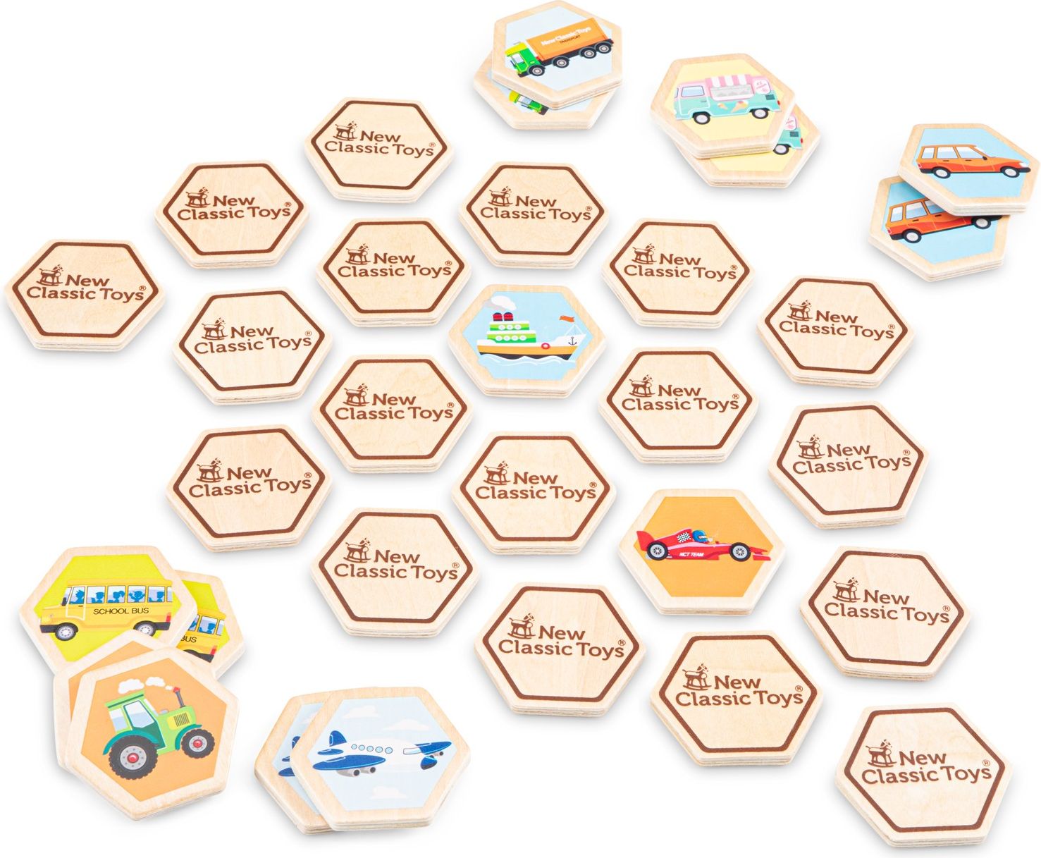 New Classic Toys Dřevěné pexeso dopravní prostředky - obrázek 4