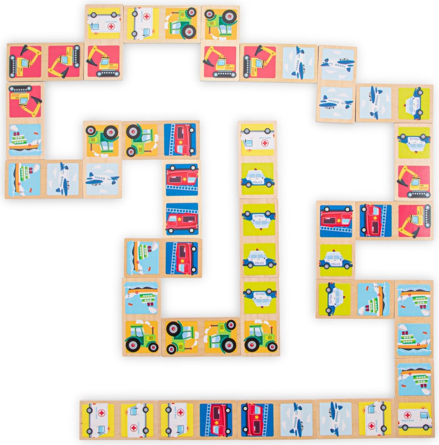 New Classic Toys Dřevěné domino dopravní prostředky - obrázek 2