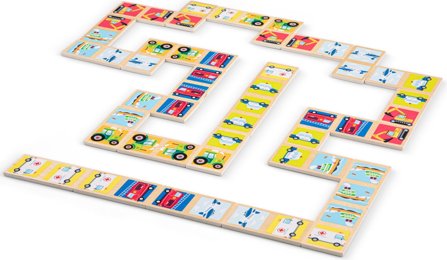 New Classic Toys Dřevěné domino dopravní prostředky - obrázek 4