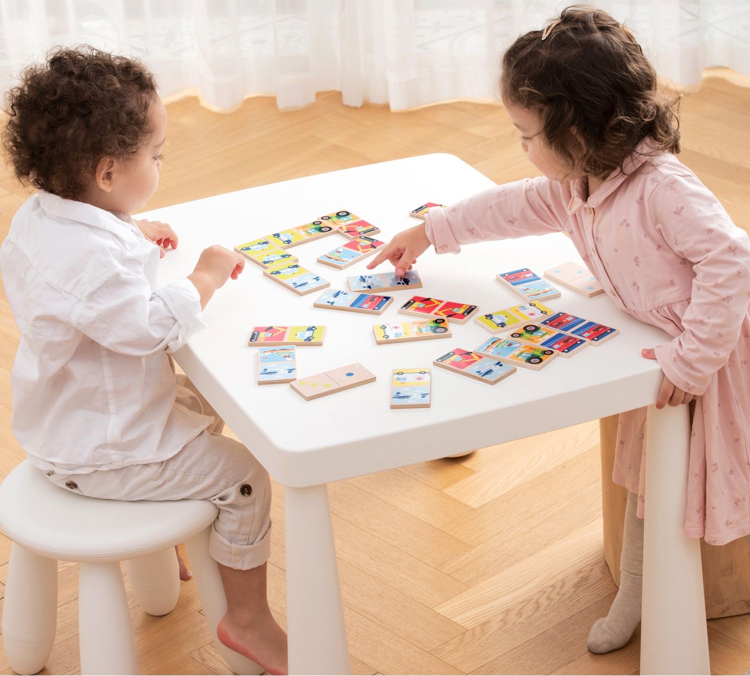 New Classic Toys Dřevěné domino dopravní prostředky - obrázek 6