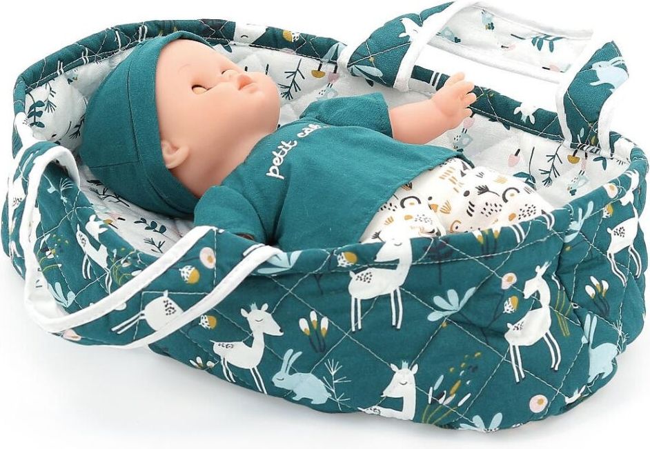 Petitcollin Přenosná taška zeleno-bílá pro panenku 28 cm - obrázek 2