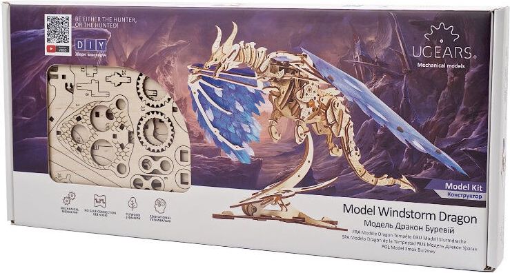 Ugears 3D dřevěné mechanické puzzle Vířící drak - obrázek 6