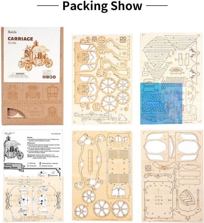 RoboTime dřevěné 3D puzzle Historický kočár - obrázek 3