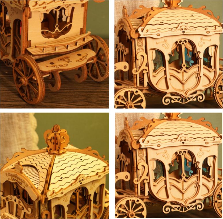 RoboTime dřevěné 3D puzzle Historický kočár - obrázek 5