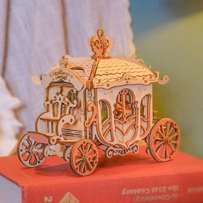 RoboTime dřevěné 3D puzzle Historický kočár - obrázek 6