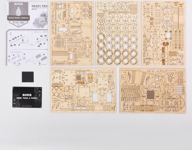 RoboTime dřevěné 3D puzzle Americký tahač - obrázek 3