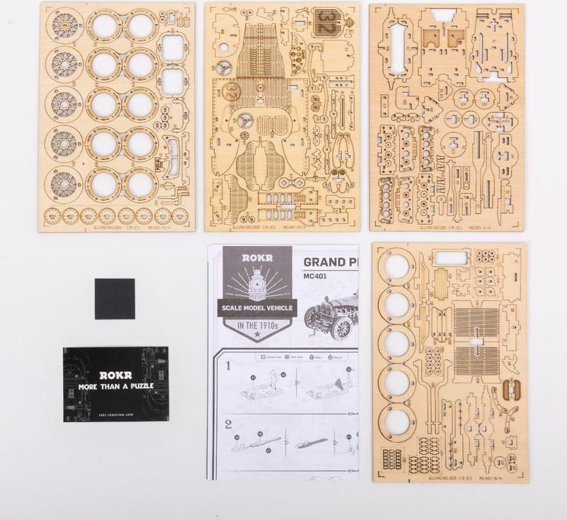 RoboTime dřevěné 3D puzzle Závodní auto - obrázek 3