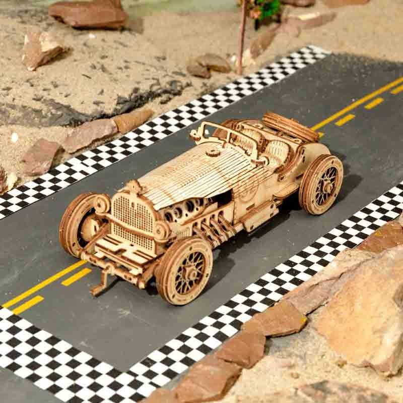 RoboTime dřevěné 3D puzzle Závodní auto - obrázek 5