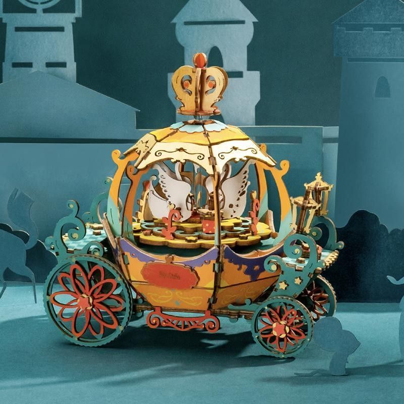 RoboTime 3D skládačka hrací skříňky Dýňový kočár - obrázek 4