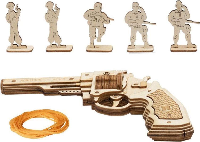 RoboTime 3D dřevěné mechanické puzzle Revolver Corsac - obrázek 2
