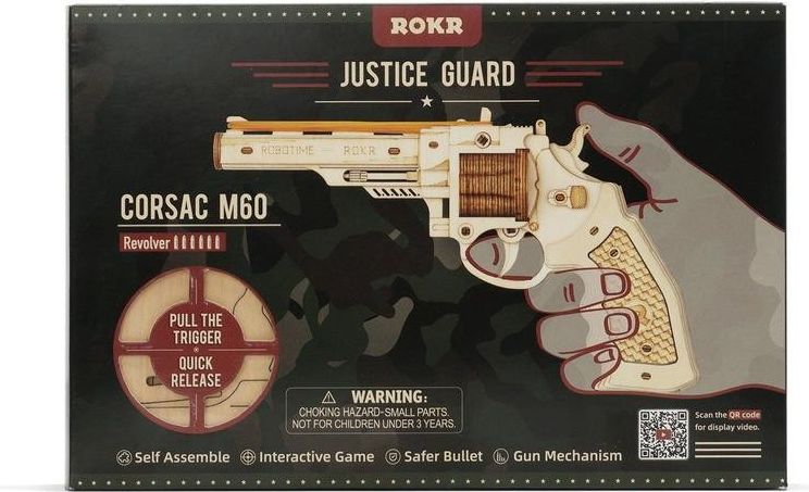 RoboTime 3D dřevěné mechanické puzzle Revolver Corsac - obrázek 4