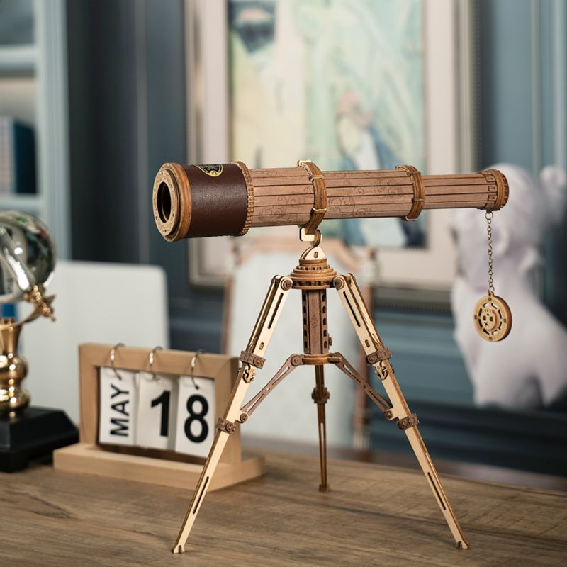 RoboTime 3D dřevěné mechanické puzzle Pirátský dalekohled - obrázek 2