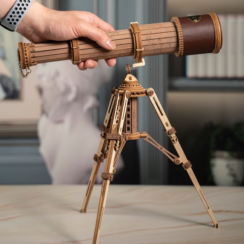 RoboTime 3D dřevěné mechanické puzzle Pirátský dalekohled - obrázek 3