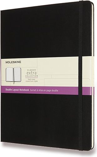 Moleskine Zápisník - tvrdé desky XL, linkovaný-čistý, černý B5 - obrázek 1