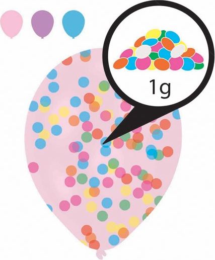 Amscan Nafukovací balónky s konfetami 6 ks - obrázek 1