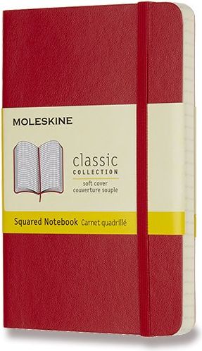 Moleskine Zápisník - měkké desky červený A6 čtverečkovaný - obrázek 1